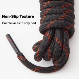 Premium Round Boot Laces [1 Pair] Heavy Duty Shoelaces for Hiking, Work, Martens, Outdoor Activities (Solid Red, 36"/91cm)