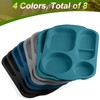 Tanlade 8 Pcs Large Unbreakable Divided Plates 12 Inch Wheat