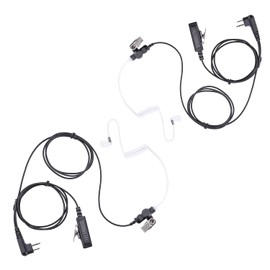 DTR650 RDM2070D - Auricular de vigilancia de 2 hilos compatible con Motorola Radio CLS1410 CLS1110 CP200 GP300 GP2000 con micrófono PTT grande, tubo acústico de aire transparente, 2 pines