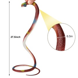 Rubber Snakes to Keep Birds Away - Realistic Fake Rubber Snakes for Garden Props to Scare Birds, Squirrels, Mice and Pranks (4 Pieces)