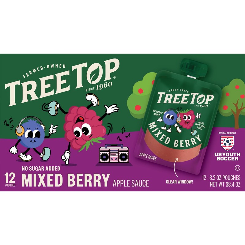 Tree Top Applesauce Pouches (3.2 Ounce (Pack of 12), Mixed