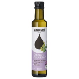 Vitaquell Vitaquell Omega 3 DHA oil organic, 250 ml vegan with algae oil - rich in docosahexaenoic acid (DHA)