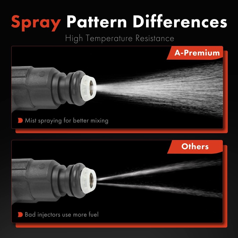 A-Premium 4 Holes Set of 6 Fuel Injectors Compatible with