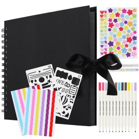 DIY Scrapbooking Albums - 80 Pages Scrap Book(29x21.5cm) with Metallic Pens and Photo Corners, Memory Book and Photo Book for Baby, Guest and Couples