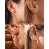 Geveay 5Pairs Gold Hoop Earrings for Women Hypoallergenic Stainless Steel