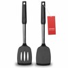 2 Pack Spatulas, Solid & Slotted Silicone Spatula Set, Stainless