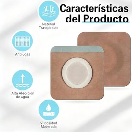 50 Pcs Parches para Ombligo de Algodón Orgánico Autoadhesivos Transpirables y Absorbentes 6 x 6 cm Parches Desechables Color Piel para Abdomen