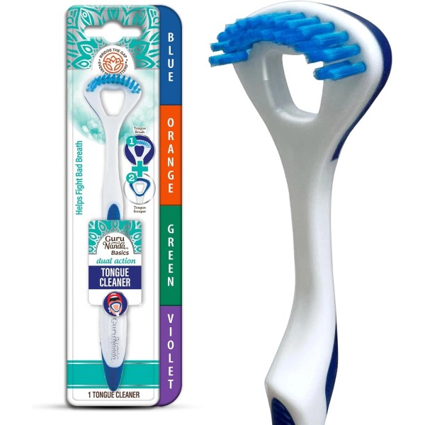 Unbranded Dual Action Tongue Scraper (1 Pack), 2-in-1 Tongue Scraper