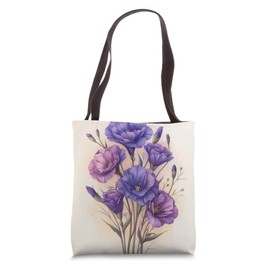Lisianthus Flower Cottagecore Graphic Tote Bag