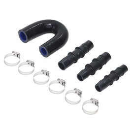 KDP 3-ply Reinforced Silicone Engine Heater Core Bypass Kit with 5/8" 3/4" PA66-GF33 Hose Connector Universal Fit for Most Common Heater Hoses