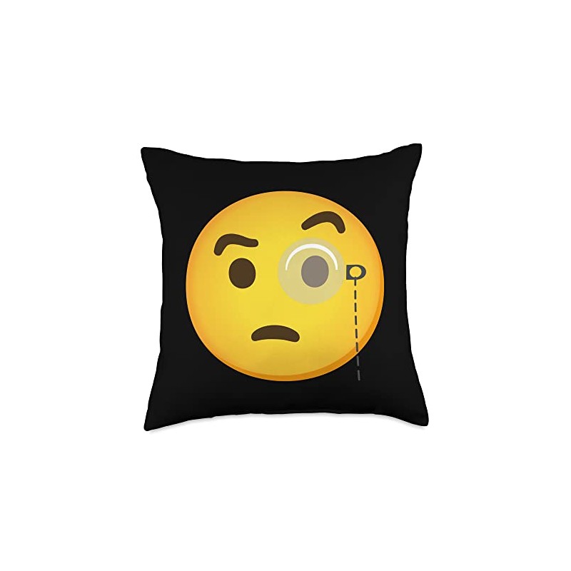 Emoticon Face with Monocle Gift Throw Pillow