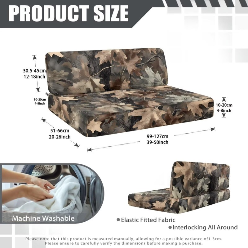 SUITOSELFY Forest Camo RV Seat Covers Dinette Booth Cushions Stretch