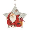 com-four® hanging Christmas decoration, wooden hanger in star shape, large