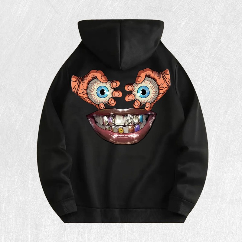 Cartoon Face Graphic Hoodie 100% Cotton US Warehouse 6 ColorsColor: