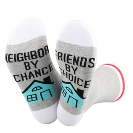 TSOTMO Neighbors Novelty Socks Neighborhood Association Gift for Neighbors Moving Friendship Housewarming Gift (UK, Alpha, One Size, Regular, Regular, BY CHOICE)