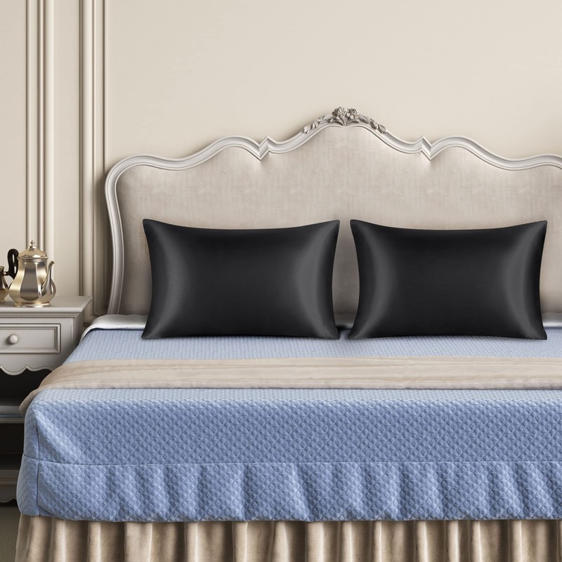 PiccoCasa Satin Pillowcase, Cool Envelope Style Pillowcase, Rayon, Cool to