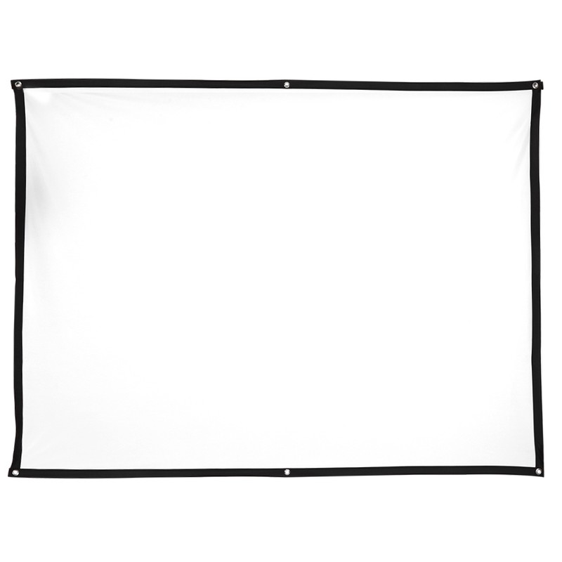 4:3 Thickened 100% Polyester Portable Foldable White Soft Projector Screen