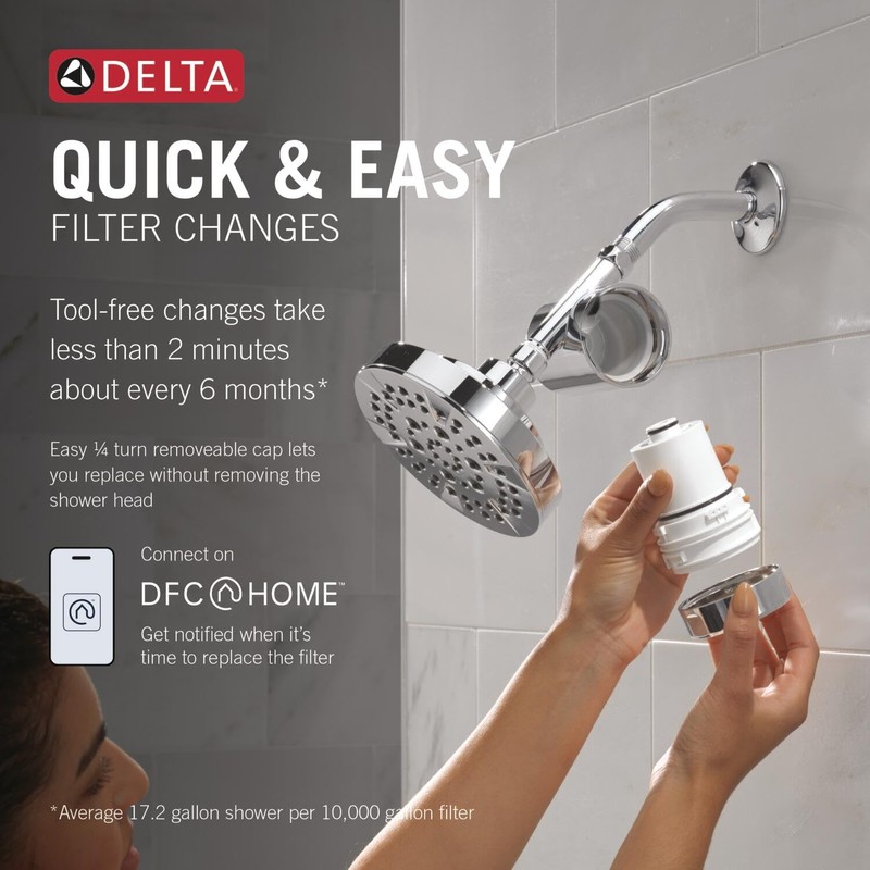 Delta Faucet Clarifi Standard Shower Filter Attachment with Filter, Shower