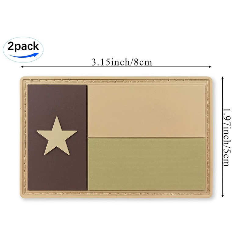 JBCD Texas Flag Patch Tactical PVC Rubber Hook and Loop