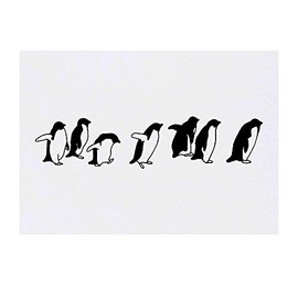 'Walking Penguins' Temporary Tattoo - Water Resistant, Skin-Safe, Non-Toxic Transfer (TO00027903)