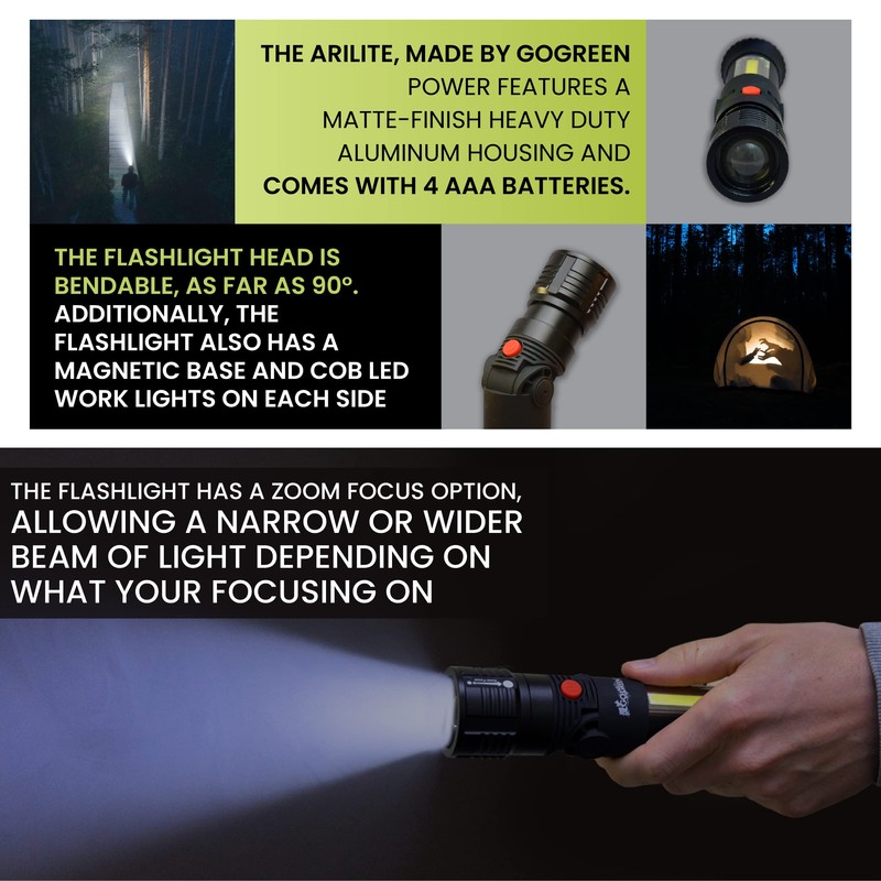 GOGREEN POWER INCORPORATED (GG-113-AriLite) The AriLite Handy Light, Aluminium Body