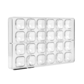 Greyas CM 3898 Louis Amado Clear Polycarbonate Chocolate Mold Candy Mould with 24 Square-Dome Cavities 36mm x 36mm x 15.9mm High