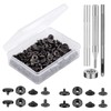 TLKKUE 50 Sets Leather Snap Fasteners Kit 10mm Black Metal Snap Buttons kit Stainless Steel with 4pcs Snap Fastener Installation Tools for Sewing Clothing, Bracelets, Jackets, Bags Belt, DIY Crafts