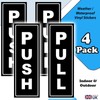 4-Pack Push Pull Waterproof Vinyl Stickers for Doors & Windows,