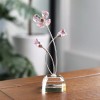 Unbranded Pink Crystal Flower Glass Figurine Ornament Paperweight Table Decoration
