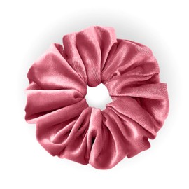 Leirinik Velvet Scrunchie Hair Scrunchie | 14 cm Dusky Pink Pack of 1 | Soft High-Quality Velvet Made of 100% Polyester | for Girls and Women - All Hair Types