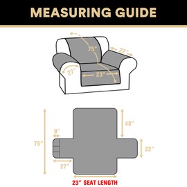 PrinceDeco Chair Covers for Armchair Sofa Cover Waterproof Couch Cover Washable Furniture Protector Cover with Elastic Straps for Pets Kids Children Dog Cat (Chair, French Oak)