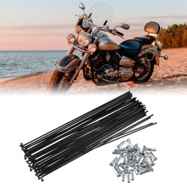 X AUTOHAUX 36 Pcs Bicycle Steel Spokes 14G Bike Spoke 185mm Length with Nipples for Most Bicycle