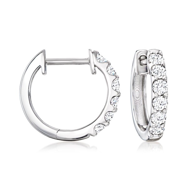 Ross-Simons 0.50 ct. t.w. Lab-Grown Diamond Hoop Earrings in Sterling
