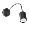 ledscom.de Waika Reading Lamp with Gooseneck and Switch Matte Black