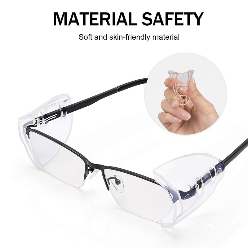8 Pairs Eye Glasses Side Shields, Flexible Slip on Side