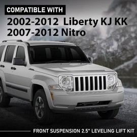 G-PLUS Front 2.5" & Rear Spacer 2.0" Leveling Lift Kit Compatible with Jeep Liberty KJ 2002-2007
