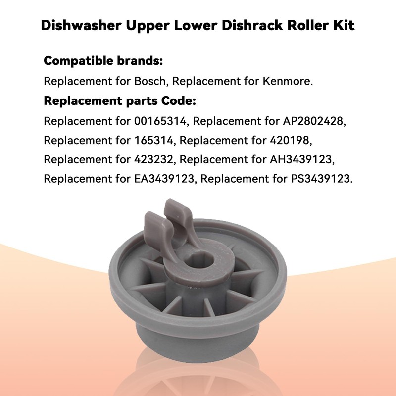 Emptty 8PCS Dishwasher Roller Assembly Fit Upper Dishrack and Lower