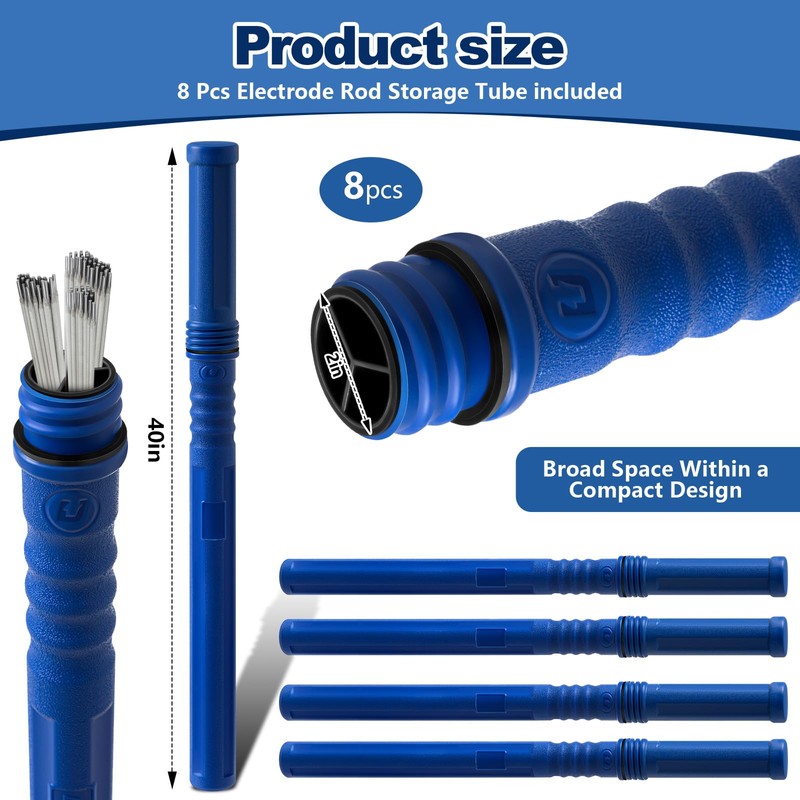 Tandefio 8 Pcs Welding Rod Storage Tube 40 Inch Tig