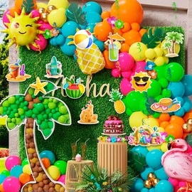 Strandparty Dekospiralen Hawaii Party Dekoration, 33pcs Hawaii Party Hängende Wirbel Deko Tropische Dekorationen Spirale Hawaii Deko Party Spirale für Beach Party Deko