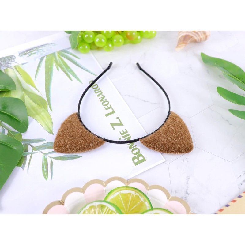 Bonnie Z. Leonardo Brown Ears Headband Cat Ears Headband Furry