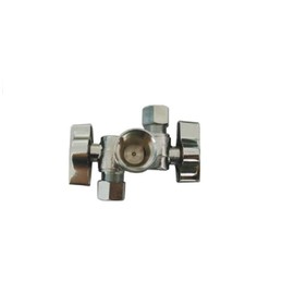 EZ-Fluid 1/2" FIP Female Iron Pipe X 1/4"Comp X 3/8"Comp 1/4 Turn Double Handles Dual Outlet LF Brass Angle Stop Valve Water Shut Off Ball Valve For Water Pipes,Faucet,Toilet Valve,Icemaker,Filter(1)