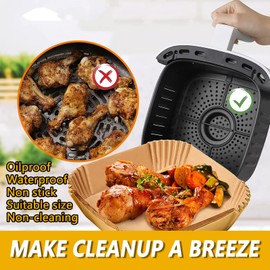 Air Fryer Disposable Paper Liners for CHEFMAN 2Qt Mini Air Fryer, Air Fryer Liners Air Fryer Parchment Paper Liners Non-Stick Oil Resistant, Waterproof, Food Grade Baking Paper
