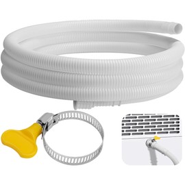 Nkiy Quen 6.5 Ft Dehumidifier Drain Hose 3/4" FHT- Cuttable Leakproof Dehumidifier Discharge Hose for Drainage- Flexible Universal Corrugated Drain Hose Replacement with Clamp for Most Dehumidifier