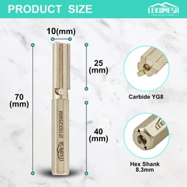 LEKOMESH Mortar Drill Bit - 10 mm Mortar Raking Carbide Drill Bit for Mortar, Masonry, Brick, Mortar Raking Bit, Hex Shank