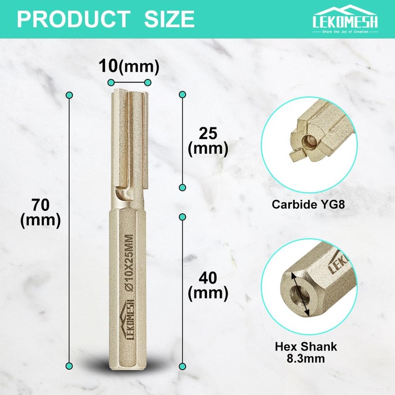 LEKOMESH Mortar Drill Bit - 10 mm Mortar Raking Carbide