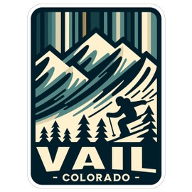 Vail Colorado Sticker 4 Inch City Travel Souvenir Destination - Waterproof Vinyl Decal for Laptop Water Bottle Car Tumbler - Durable Aesthetic Long-Lasting Stickers for Adults ID44990