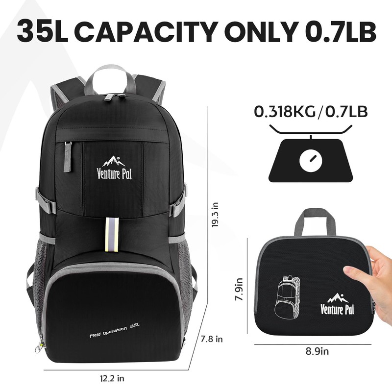 Venture Pal 35L Ultralight Lightweight Packable Foldable Travel Camping Hiking
