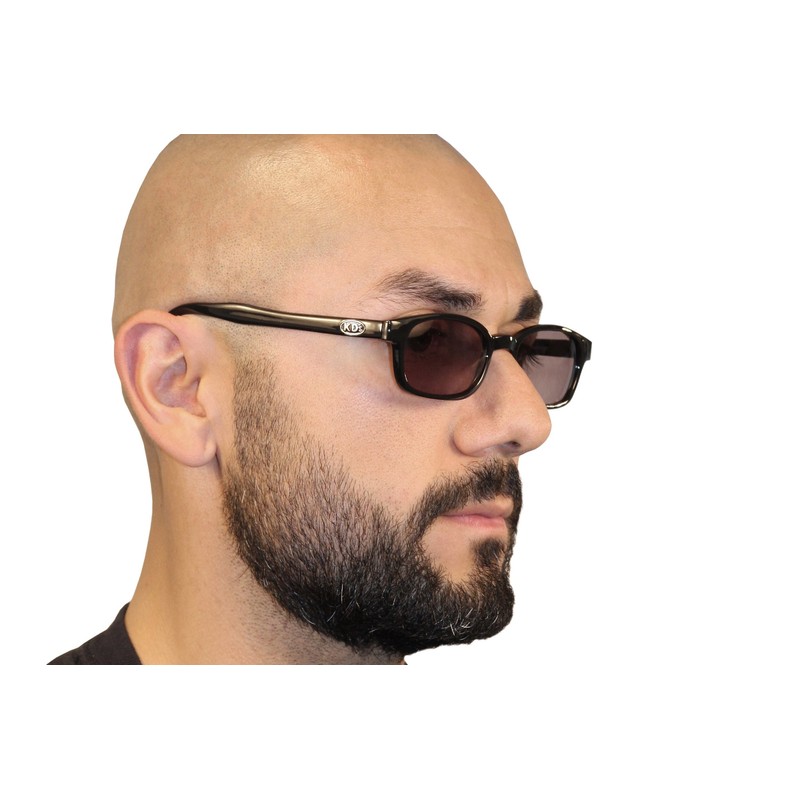 Pacific Coast Original KD's Biker Sunglasses (Black Frame/Green Lens)