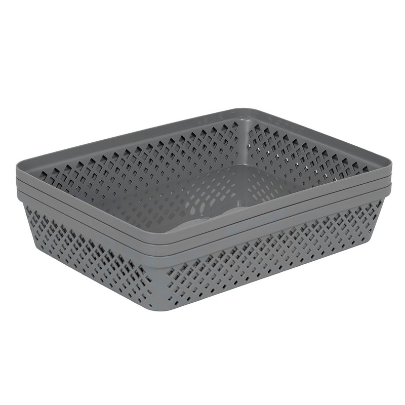 Glad Plastic Storage Basket Set - Multipurpose Drawer Trays, Kitchen