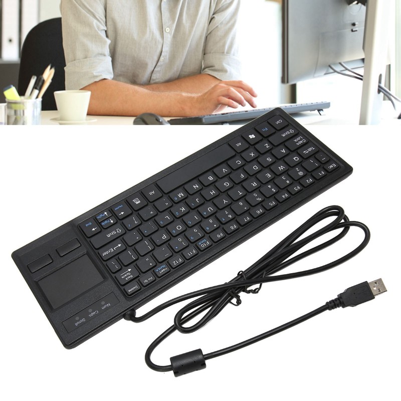 K 800 Keyboard with Touchpad Wired Ultra Thin Mini Compact